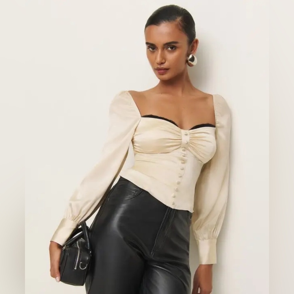 NWT Reformation Chiara Top in Almond